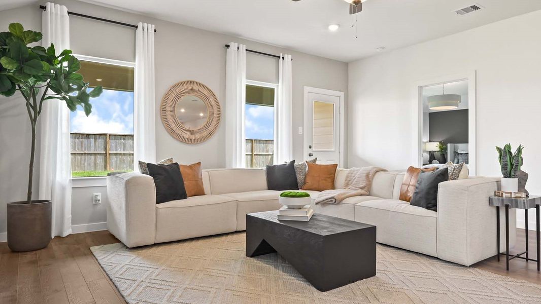 Furnished interior view inside a new home in Evergreen, Rosenberg (Image 14). Furnished interior view inside a new home in Evergreen, Rosenberg (Image 14).