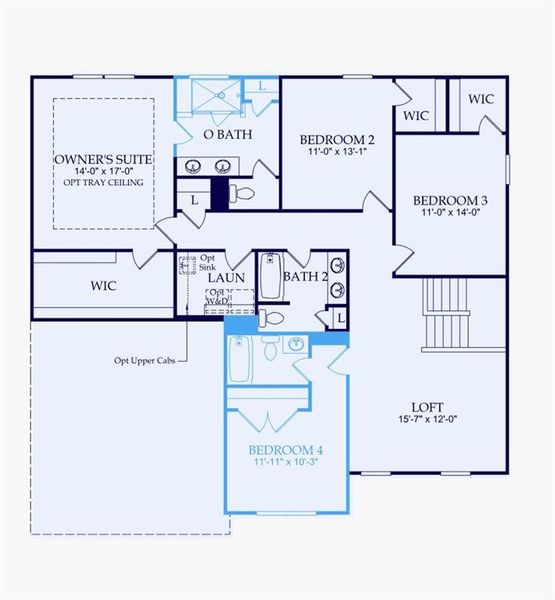 2D floor plan layout of this home in Ashworth Estates, Powder Springs, GA (Image 4).