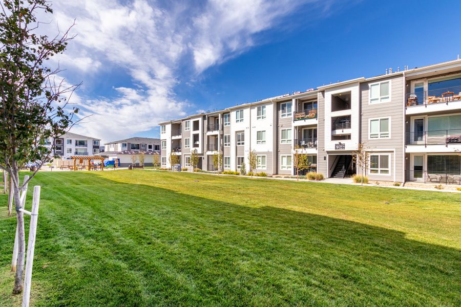 Exterior details and patio area of a home in Gateway Commons, Denver (Image 22). Exterior details and patio area of a home in Gateway Commons, Denver (Image 22).