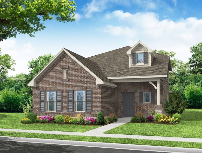 Representative exterior photo of a completed home built from the Lockhart by Impression Homes in Heartland, Heartland, TX (Image 2). Representative exterior photo of a completed home built from the Lockhart by Impression Homes in Heartland, Heartland, TX (Image 2).
