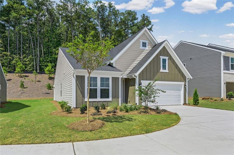 Front exterior of a new home in Easton Park, Dallas, GA, highlighting curb appeal (Image 19).