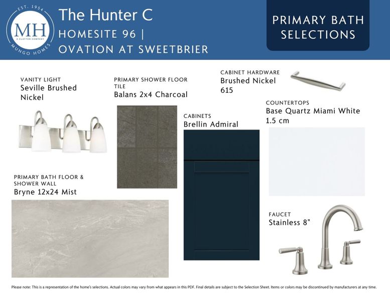 Sample of building materials used in homes in Ovation at Sweetbrier, Durham (Image 8). Sample of building materials used in homes in Ovation at Sweetbrier, Durham (Image 8).