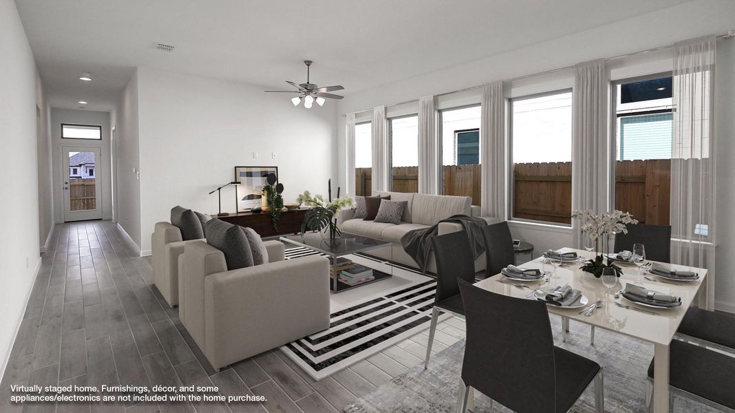 Furnished interior view inside a new home in Crosswinds 40', Kyle (Image 6).