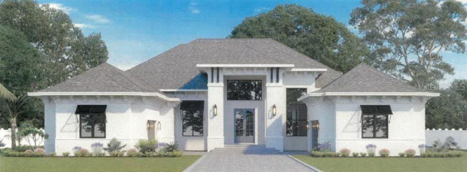 Front exterior of a new home in , Montverde, FL, highlighting curb appeal (Image 1). Front exterior of a new home in , Montverde, FL, highlighting curb appeal (Image 1).