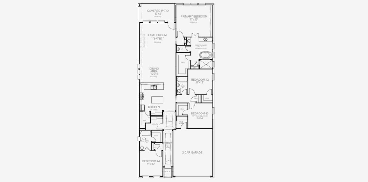 2D floor plan layout for the 2169W by Perry Homes in Lariat 45', Liberty Hill, TX (Image 4). 2D floor plan layout for the 2169W by Perry Homes in Lariat 45', Liberty Hill, TX (Image 4).