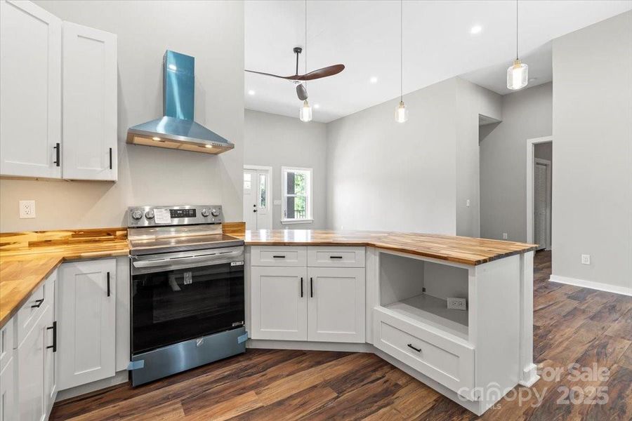 peninsula kitchen with butcher block counters peninsula kitchen with butcher block counters