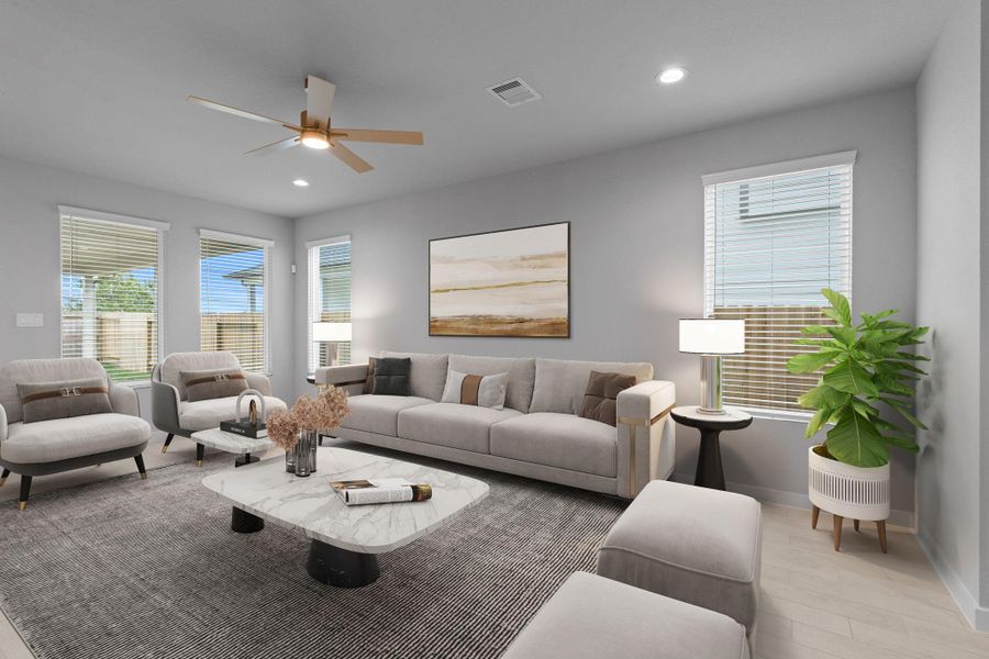 Furnished interior view inside a new home in Grand Oaks Village, Houston (Image 7). Furnished interior view inside a new home in Grand Oaks Village, Houston (Image 7).