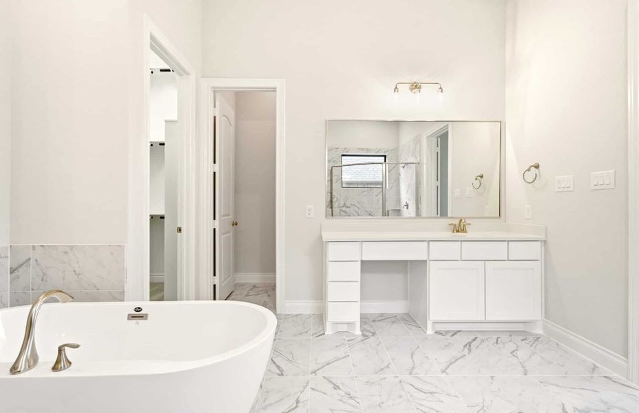 Furnished interior view inside a new home in The Woodlands Hills 65′, Willis (Image 38).