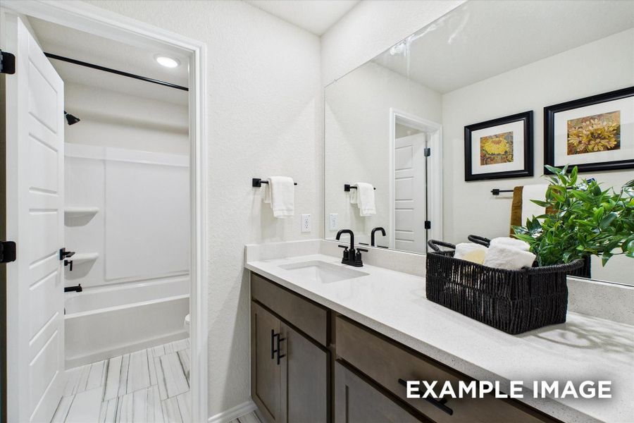 Representative furnished interior of a home built from the The Florence C by Davidson Homes LLC in Buffalo Way Villas, Houston (Image 14).