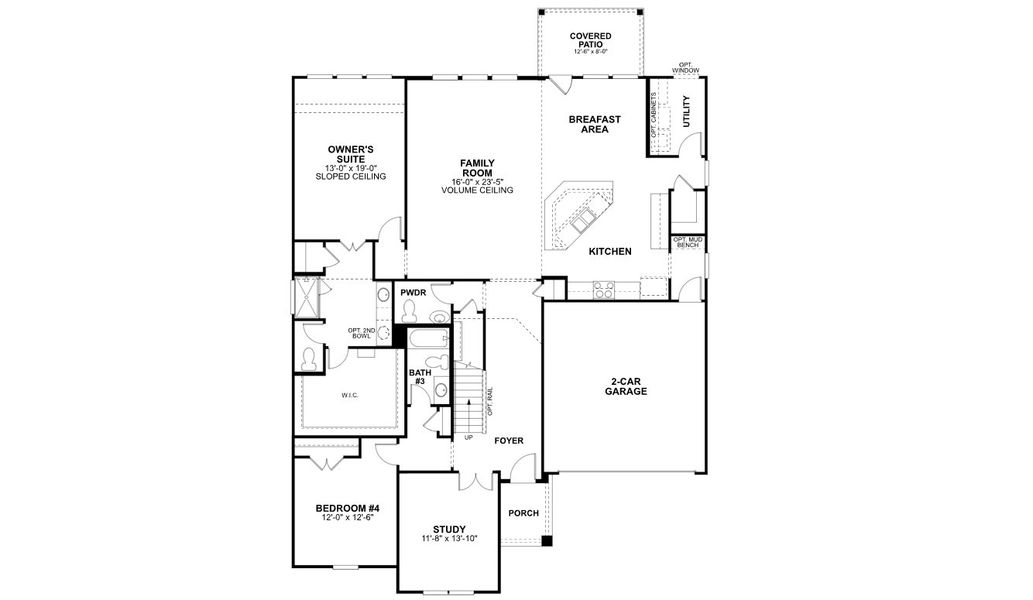 2D floor plan layout for the San Gabriel Dc by M/I Homes in Berryknoll, Montgomery, TX (Image 3).