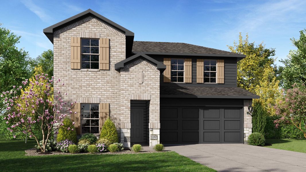 Representative exterior photo of a completed home built from the MITCHELL by D.R. Horton in Legado, Cleburne, TX (Image 2). Representative exterior photo of a completed home built from the MITCHELL by D.R. Horton in Legado, Cleburne, TX (Image 2).