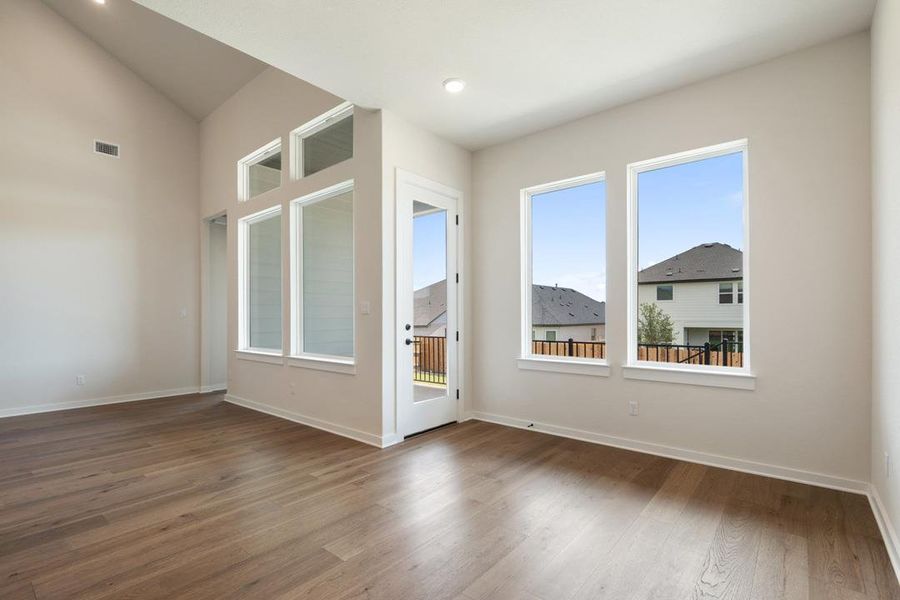 Spacious, unfurnished interior of a new home in Park Collection at Heritage, Dripping Springs (Image 25). Spacious, unfurnished interior of a new home in Park Collection at Heritage, Dripping Springs (Image 25).