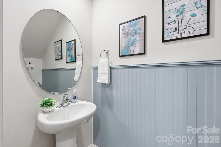 Power room-downstairs, beadboard trim accent wall- upgrade added after purchase!