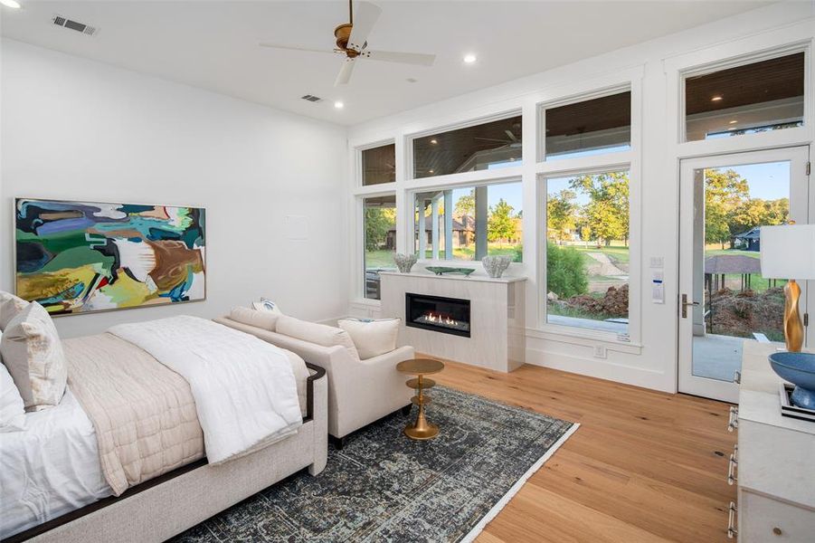 Primary bedroom with fireplace