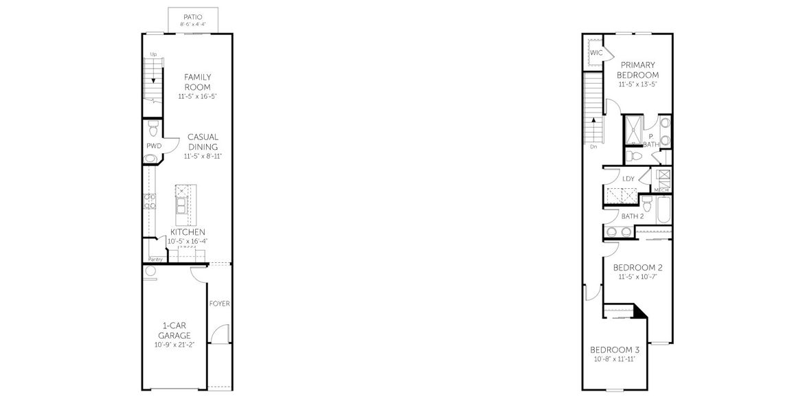 2D floor plan layout for the Iris - 18116 by Dream Finders Homes in Ellis Cove, Jacksonville, FL (Image 3). 2D floor plan layout for the Iris - 18116 by Dream Finders Homes in Ellis Cove, Jacksonville, FL (Image 3).