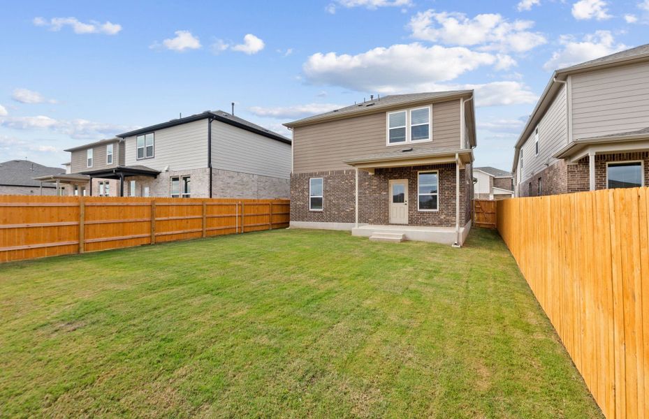 Exterior details and patio area of a home in Crosswinds, Kyle (Image 4). Exterior details and patio area of a home in Crosswinds, Kyle (Image 4).