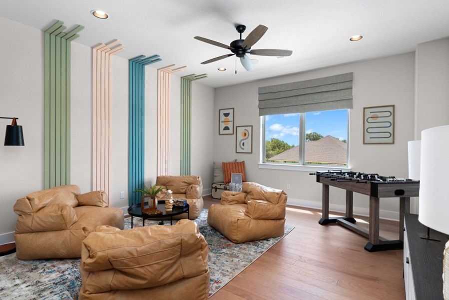 Furnished interior view inside a new home in Parmer Ranch 60′, Georgetown (Image 8). Furnished interior view inside a new home in Parmer Ranch 60′, Georgetown (Image 8).