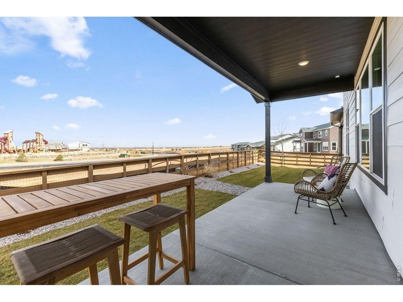 Exterior details and patio area of a home in Cordovan, Longmont (Image 2). Exterior details and patio area of a home in Cordovan, Longmont (Image 2).