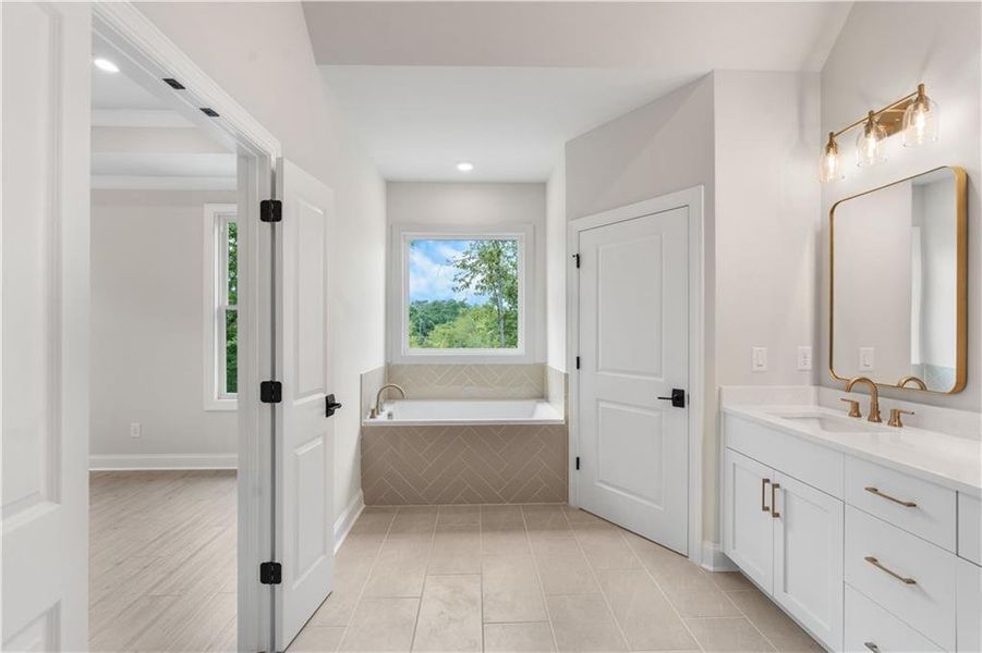 Furnished interior view inside a new home in Ward's Crossing Townhomes, Johns Creek (Image 7).