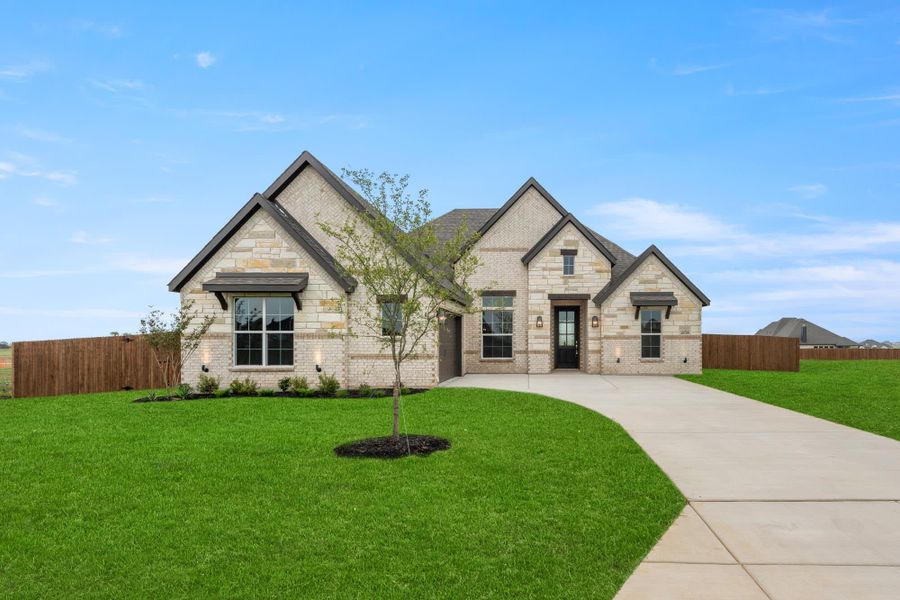 Elevation C with Stone | Concept 2370 at Villages of Walnut Grove in Midlothian, TX by Landsea Homes