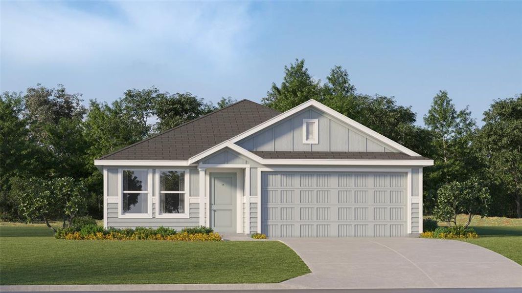 Front exterior of a new home in Landing at Creekside, Fort Worth, TX, highlighting curb appeal (Image 1). Front exterior of a new home in Landing at Creekside, Fort Worth, TX, highlighting curb appeal (Image 1).
