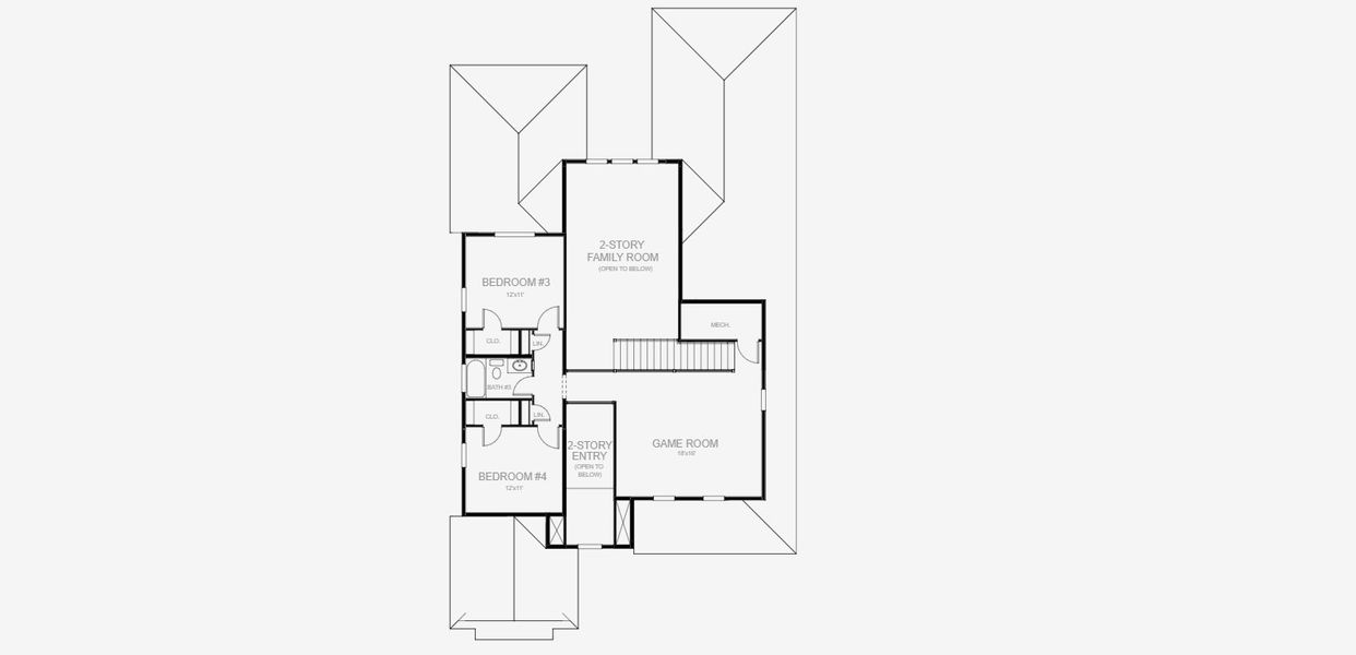2D floor plan layout for the 2713J by Perry Homes in Hyland Trail, Green Cove Springs, FL (Image 4).