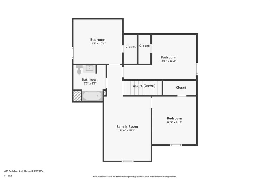 2D floor plan layout of this home in Bollinger, Maxwell, TX (Image 5).
