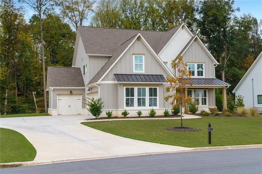 Front exterior of a new home in Fireside Farms, Gainesville, GA, highlighting curb appeal (Image 28).