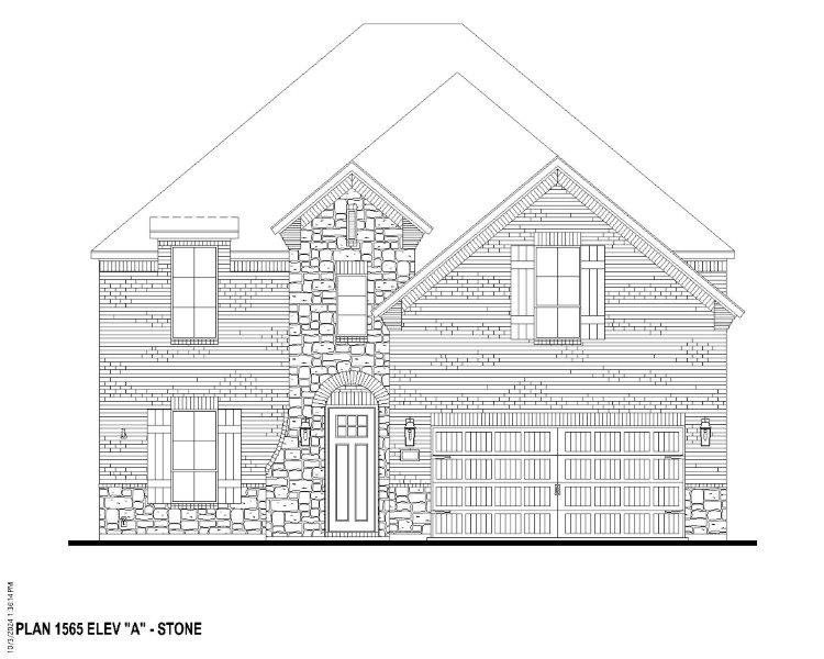 Plan 1565 Elevation A w/ Stone