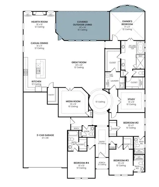 2D floor plan layout of this home in , Prosper, TX (Image 3).