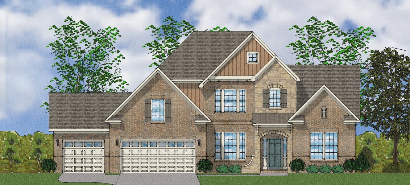 Representative exterior photo of a completed home built from the Bridges II - Elite Collection by Mungo Homes in Suter Estates, Easley, SC (Image 7).