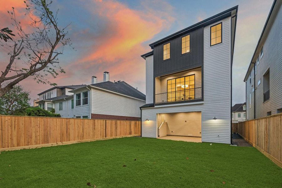 Private, fully fenced back yard with plenty of room for a pool.