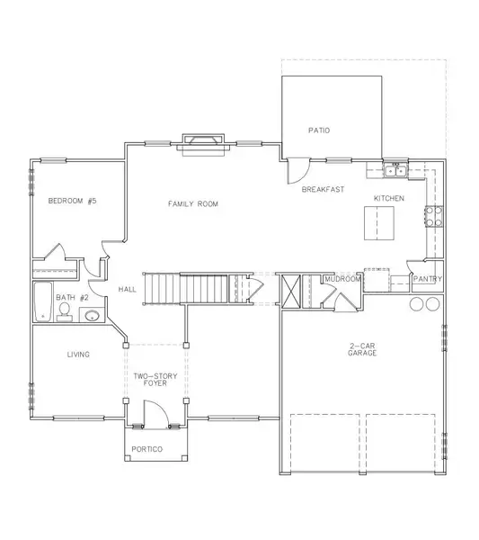 2D floor plan layout for the Dewhurst by Peachtree Building Group in The Landing at Miller’s Ferry, Adairsville, GA (Image 2). 2D floor plan layout for the Dewhurst by Peachtree Building Group in The Landing at Miller’s Ferry, Adairsville, GA (Image 2).