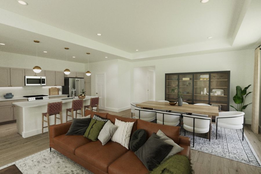 Representative furnished interior of a home built from the Linden by Fischer Homes in Easton Park, Dallas (Image 6).