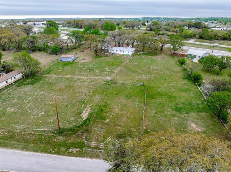 Aerial view of sparsely populated area Aerial view of sparsely populated area