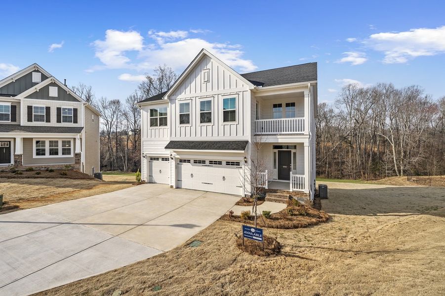 Front exterior of a new home in Parris Meadows, Chesnee, SC, highlighting curb appeal (Image 22). Front exterior of a new home in Parris Meadows, Chesnee, SC, highlighting curb appeal (Image 22).
