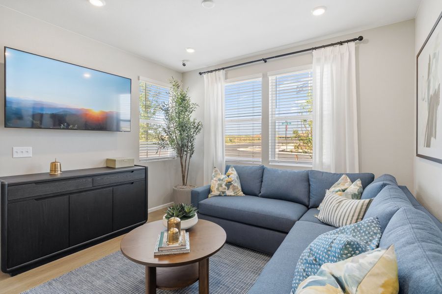 Representative furnished interior of a home built from the 2403 by Risewell Homes in Harvest Crossing, Aurora (Image 12).