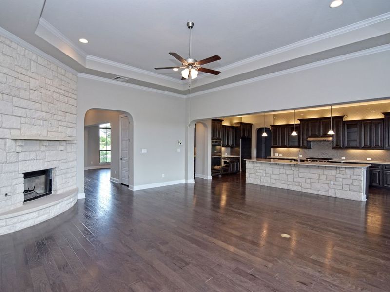 Representative unfurnished interior of a home built from the Avalon by Giddens Homes in Scofield Farms Estates, Georgetown (Image 164).