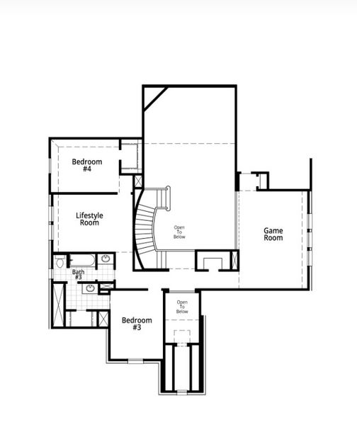 2D floor plan layout for the Sheffield Plan by Highland Homes in Mosaic: Artisan Series - 60ft Lots, Prosper, TX (Image 22). 2D floor plan layout for the Sheffield Plan by Highland Homes in Mosaic: Artisan Series - 60ft Lots, Prosper, TX (Image 22).