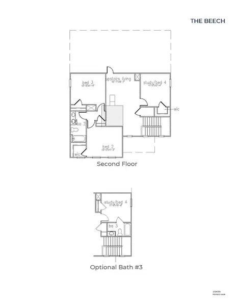 2D floor plan layout of this home in The Cove at Mallard Crossing, Summerville, SC (Image 3).