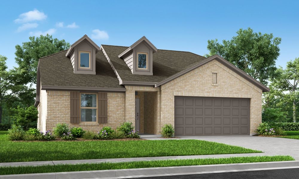 Representative exterior photo of a completed home built from the Cheyenne by Impression Homes in De Berry Reserve, Royse City, TX (Image 8). Representative exterior photo of a completed home built from the Cheyenne by Impression Homes in De Berry Reserve, Royse City, TX (Image 8).