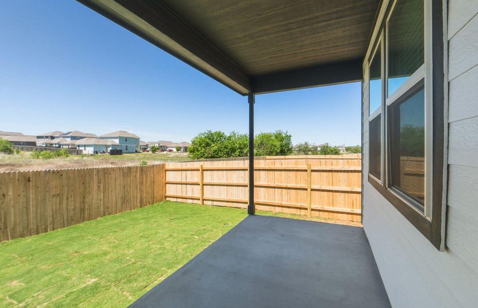 Exterior details and patio area of a home in Sonterra, Jarrell (Image 19).
