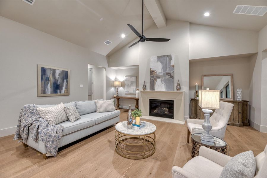 The fire place is the perfect center piece for the great room. The fire place is the perfect center piece for the great room.