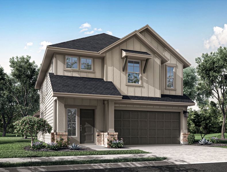 Representative exterior photo of a completed home built from the Tyler by Tri Pointe Homes in Mason Woods, Cypress, TX (Image 20).