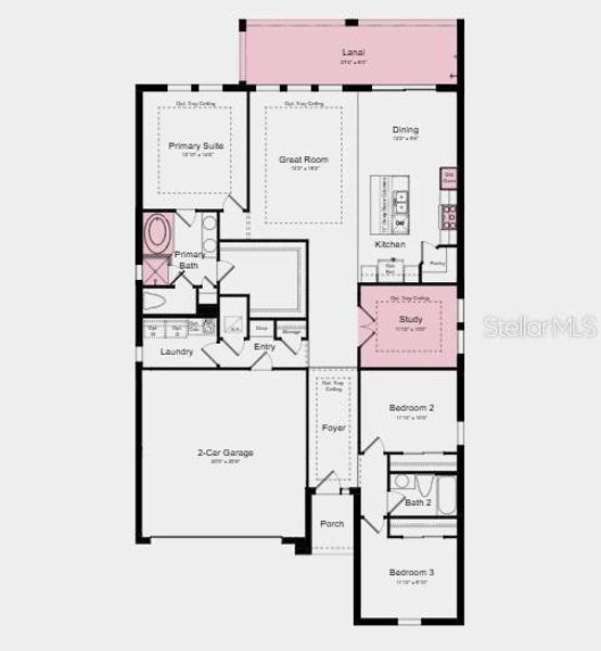 2D floor plan layout of this home in Indigo Creek, Apollo Beach, FL (Image 2). 2D floor plan layout of this home in Indigo Creek, Apollo Beach, FL (Image 2).