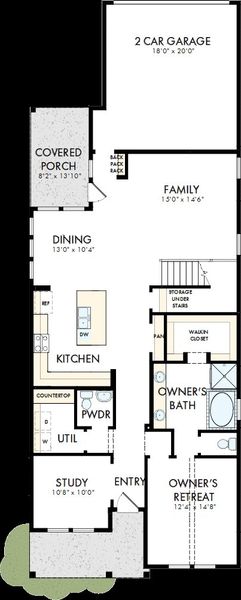 2D floor plan layout of this home in Elyson - Grove Row Collection, Katy, TX (Image 2). 2D floor plan layout of this home in Elyson - Grove Row Collection, Katy, TX (Image 2).