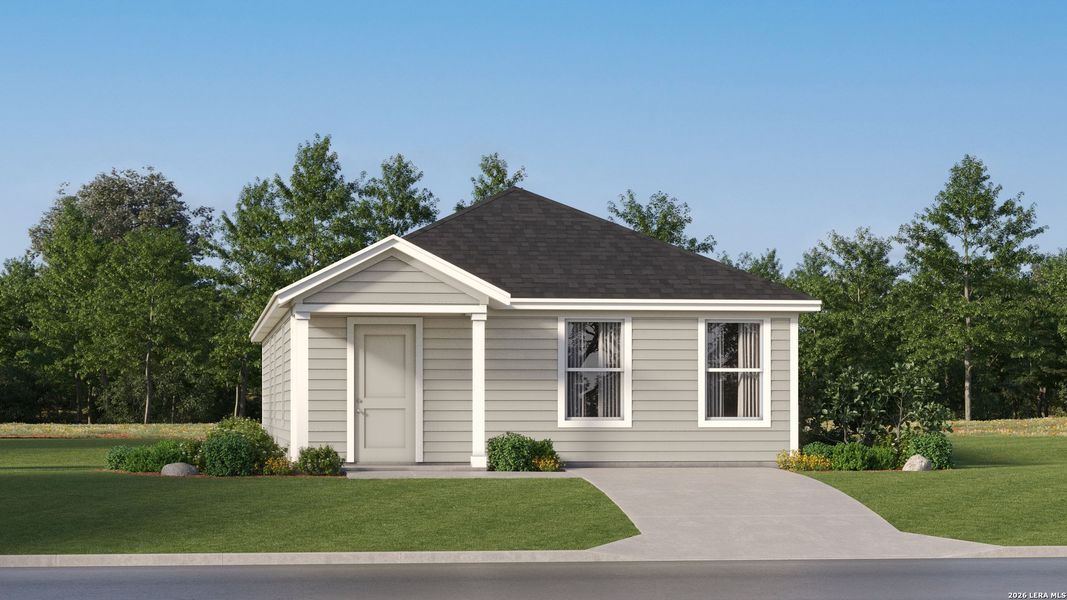 Front exterior of a new home in Ruby Crossing, San Antonio, TX, highlighting curb appeal (Image 21). Front exterior of a new home in Ruby Crossing, San Antonio, TX, highlighting curb appeal (Image 21).