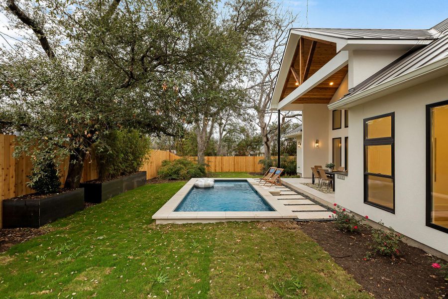 Exterior details and patio area of a home in , Austin (Image 24).