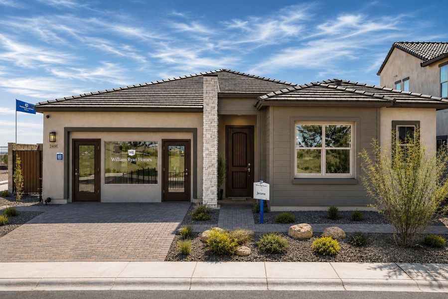 Representative exterior photo of a completed home built from the Juniper by William Ryan Homes in The Ridge at Sienna Hills, Buckeye, AZ (Image 27). Representative exterior photo of a completed home built from the Juniper by William Ryan Homes in The Ridge at Sienna Hills, Buckeye, AZ (Image 27).