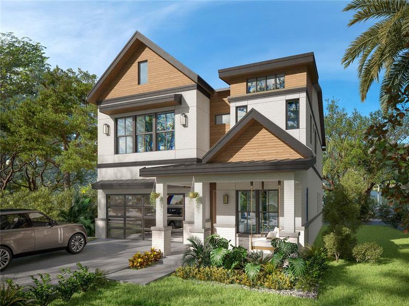 Front exterior of a new home in , Tampa, FL, highlighting curb appeal (Image 24). Front exterior of a new home in , Tampa, FL, highlighting curb appeal (Image 24).